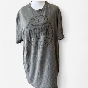 Gray Short Sleeve Tee with Graphic Design